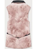 Lososová dámska vesta s kožušinkou (BR9593-12)