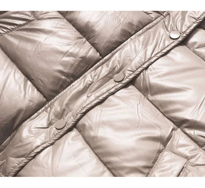 Béžová krátka páperová bunda (d2-3831-62)