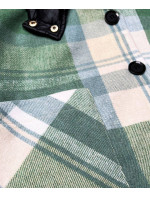 Krátka zelená károvaná košeľová bunda (AG3-1839)