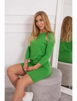 Světle zelené viskózové šaty s vázáním v pase Světle zelené viskózové šaty s vázáním v pase