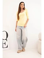 Blúzka s okrúhlym výstrihom žltá Blúzka s okrúhlym výstrihom žltá