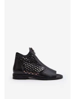 Kožené sandály na zip model 21649674 - Zazoo