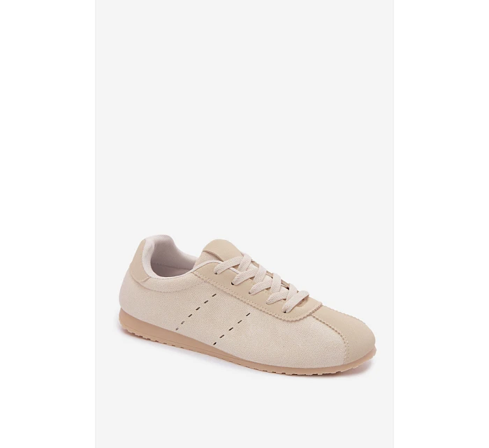 Dámské tenisky z eko semiše nízké světle béžové Melvelin