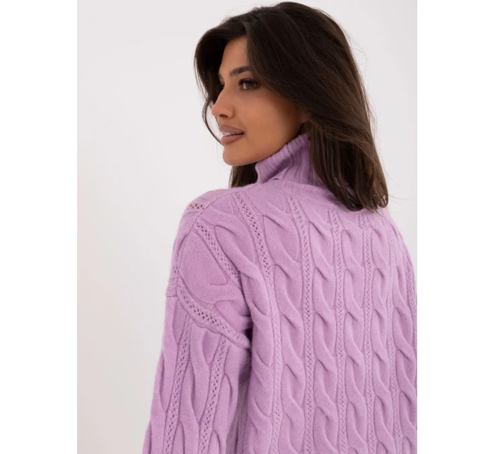 Sweter AT SW model 20459087 jasny fioletowy - FPrice Sweter AT SW model 20459087 jasny fioletowy - FPrice