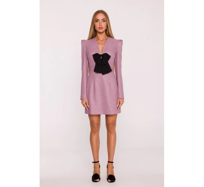 M869 Tvídové šaty s výstrihom do V - marsala M869 Tvídové šaty s výstrihom do V - marsala