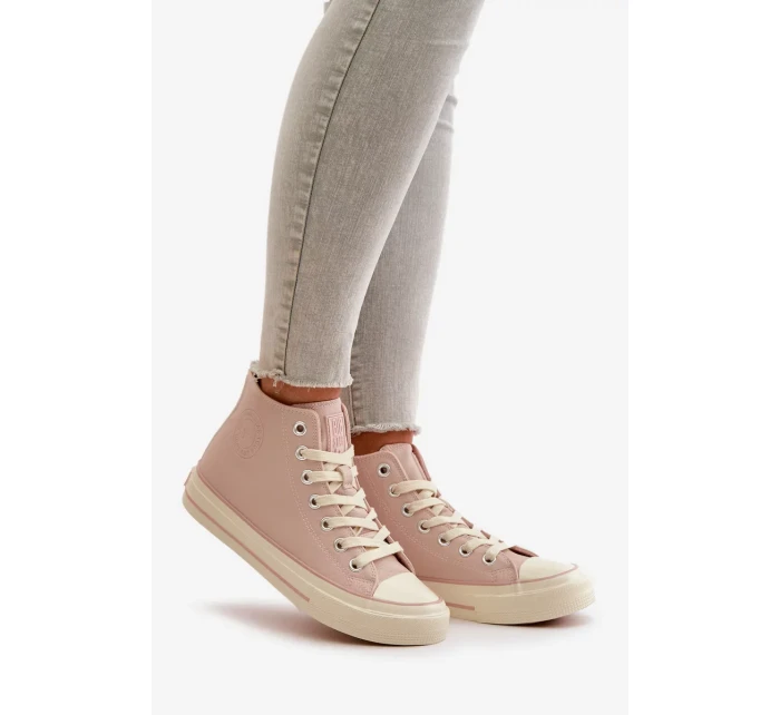 Dámske zateplené tenisky z eko kože Pink Big Star