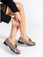 Pohodlné hnedé dámske mokasíny na širokom podpätku Pohodlné hnedé dámske mokasíny na širokom podpätku