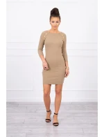 Šaty s ozdobnými knoflíky camel Šaty s ozdobnými knoflíky camel