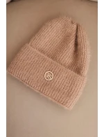 Dámska zimná čiapka s ozdobným gombíkom svetlá ťava Dámska zimná čiapka s ozdobným gombíkom svetlá ťava