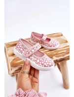 Dětské balerínky na suchý zip v růžové model 21610949 - Boto