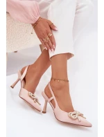 Lodičky s mašlí a patou Béžové model 21787011 - Boto Lodičky s mašlí a patou Béžové model 21787011 - Boto