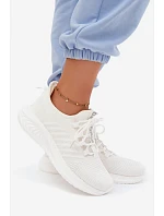 Lehké sportovní nazouvací dámské boty Materiálové Big Star model 22185523 Bílé - Big Star Shoes Lehké sportovní nazouvací dámské boty Materiálové Big Star model 22185523 Bílé - Big Star Shoes
