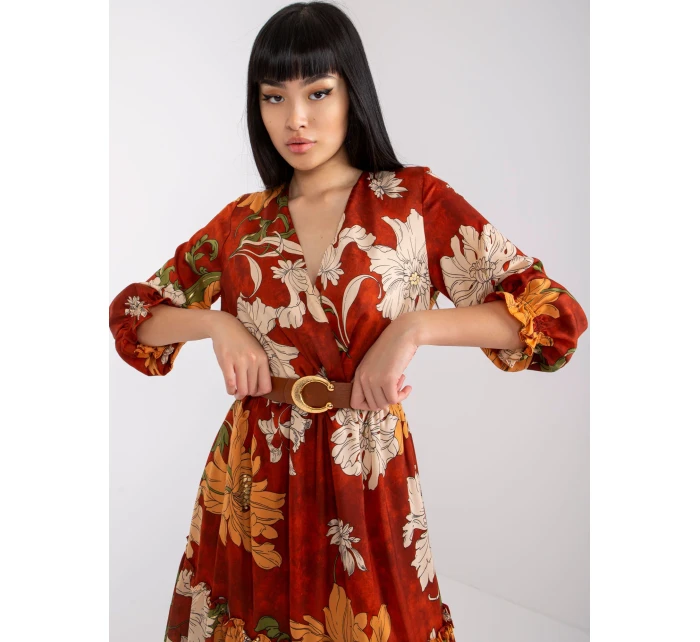 Šaty LC SK 22K model 17407784 tmavě oranžová - FPrice Šaty LC SK 22K model 17407784 tmavě oranžová - FPrice