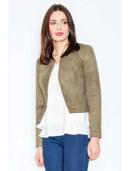 Dámské sako model 21101167 olivové - Figl Dámské sako model 21101167 olivové - Figl