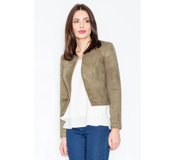 Dámské sako model 21101167 olivové - Figl Dámské sako model 21101167 olivové - Figl