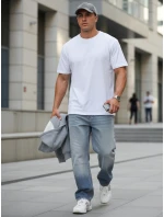 Pánske modré vrecovité džínsové nohavice FashionStreet UX4478