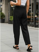 Spodnie damskie z wysokim stanem z czarne model 22067215 - FashionStreet