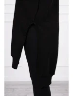 Zateplená mikina s bočnými otvormi čierna