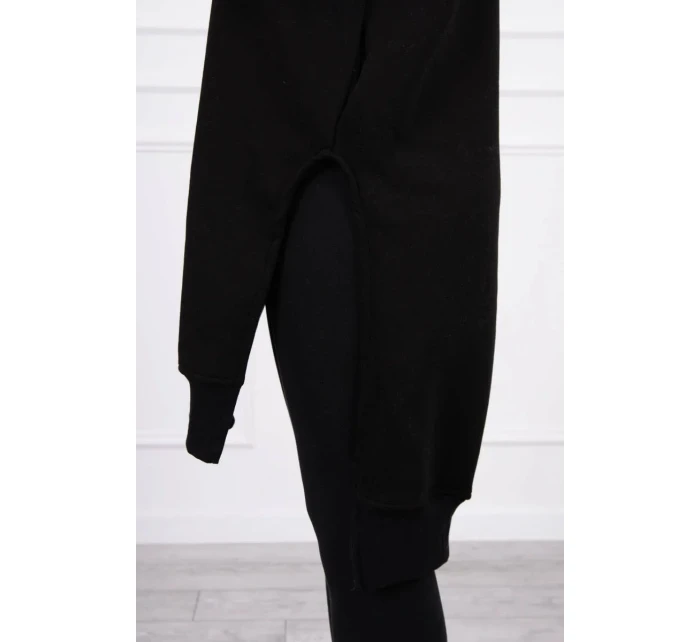 Zateplená mikina s bočnými otvormi čierna