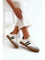 Zazoo N1068 Skórzane Niskie Sneakersy Damskie Białe