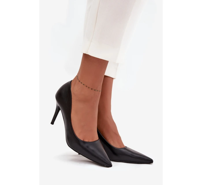 Szpilki Damskie Z Eko Skóry Czarne Sivana