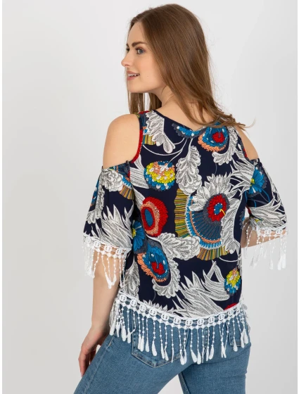 Bluzka AT BZ model 18605196 granatowy - FPrice Bluzka AT BZ model 18605196 granatowy - FPrice