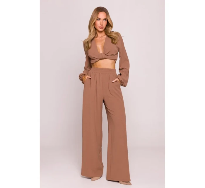 M862 Široké nohavice - čokoládové