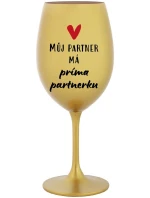 Môj partner má partnera PRIMA - zlatý pohár na víno 350 ml