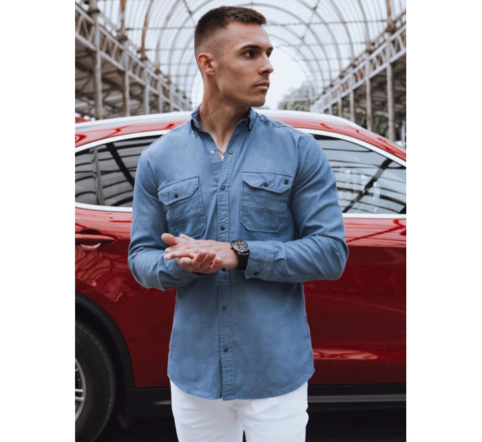 Pánská modrá džínová košile Dstreet model 21977138 - FashionStreet