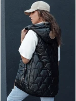 Dámská prošívaná vesta s kapucí černá Dstreet model 21979403 - FashionStreet