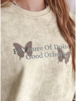 Dámská oversize mikina s kravatou v barvě  ecru Dstreet model 21988051 - FashionStreet