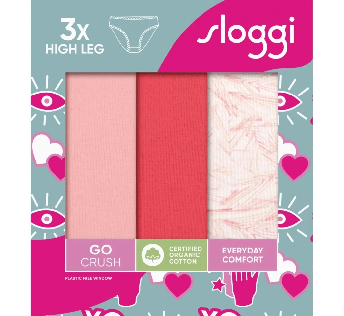 sloggi GO Crush High leg C3P - RED - SLOGGI RED - SLOGGI