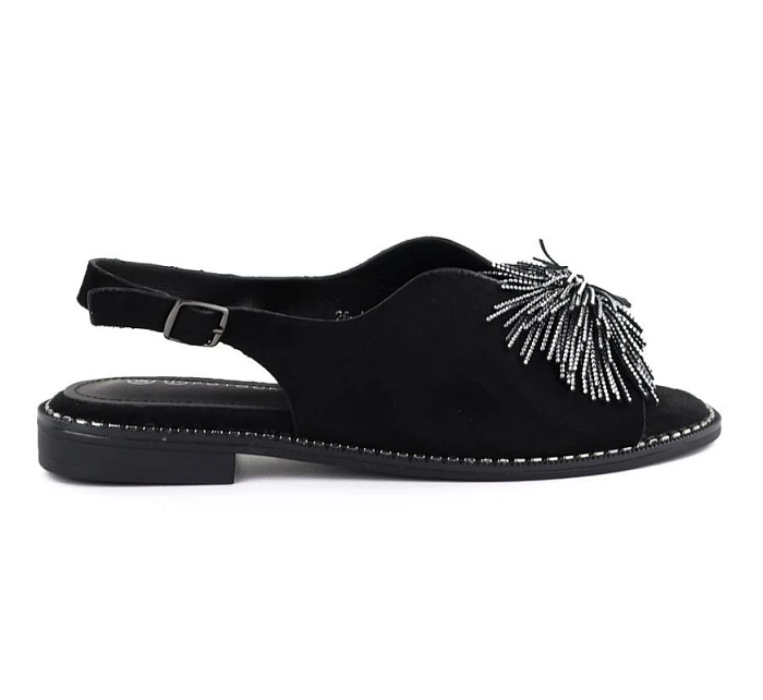 Dámské sandály s flitry černé model 22072412 - Potocki
