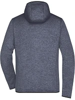 JN Pánská pletená fleecová bunda s kapucí 02.0 denim melange/black model 22487251 - Daiber