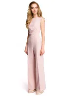 S115 Overal so širokými nohavicami - púdrový