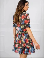 Dámské šaty LK SK model 21151449 černé s květinami - FPrice Dámské šaty LK SK model 21151449 černé s květinami - FPrice