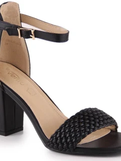 Sandály na podpatku W model 22035490 černé - EVENTO