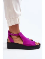 Zazoo 2914 Sandały Damskie Zamszowe Fuksja