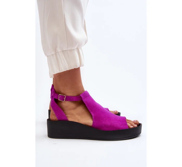 Zazoo 2914 Sandały Damskie Zamszowe Fuksja
