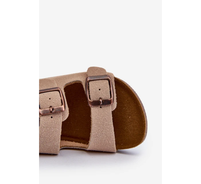 Dětské sandálky na korkové platformě se suchým zipem béžové model 21663958 - Boto Dětské sandálky na korkové platformě se suchým zipem béžové model 21663958 - Boto