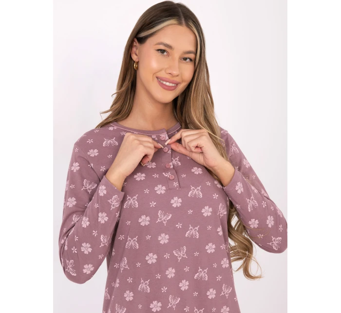 DU KN nočná košeľa FP 101.19 tmavoružová