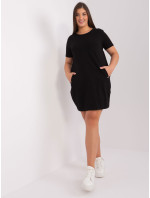 Čierne mini šaty nadmernej veľkosti Basic