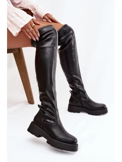 Dámské kozačky nad kolena s  – černé model 21848642 - Kesi