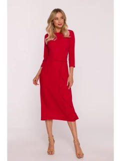 Šaty s volánom S425 červené - Stylove