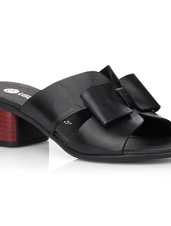 Dámské kožené žabky na klínku černé model 22075957 - Remonte