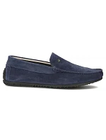Pánské semišové kožené mokasíny polobotky tmavě modré model 22061146 - FILIPPO