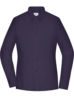 JN Popelínová halenka slim fit s dlouhým rukávem 02. deep purple model 22445767 - Daiber