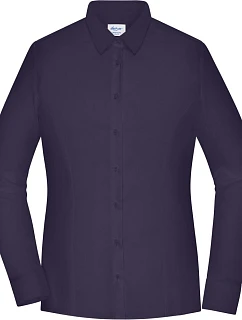 JN Popelínová halenka slim fit s dlouhým rukávem 02. deep purple model 22445767 - Daiber