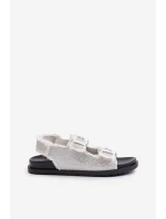 Dámské bílé zdobené džínové sandály model 21657662 - Boto