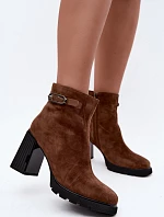 Zateplené kozačky z přírodního semiše Vinceza 91172 Camel